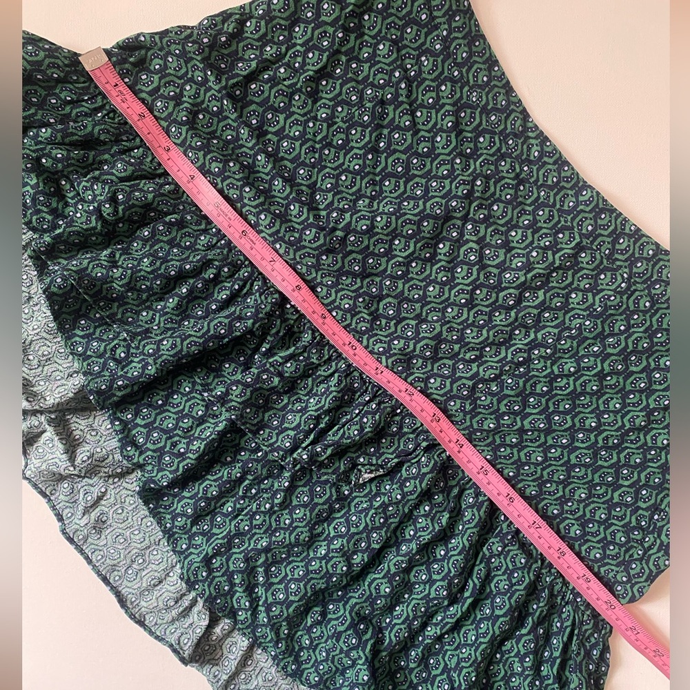 Green Patterned Asymmetrical Ruffle Mini Skirt - image 5